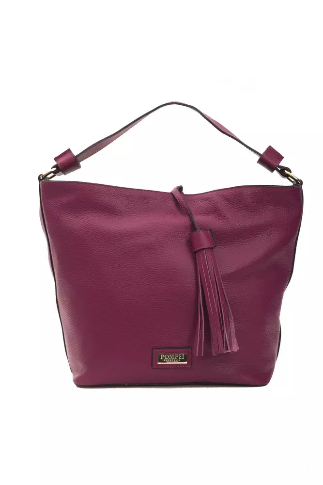 Pompei Donatella "Burgundy Leather Women Shoulder Bag"