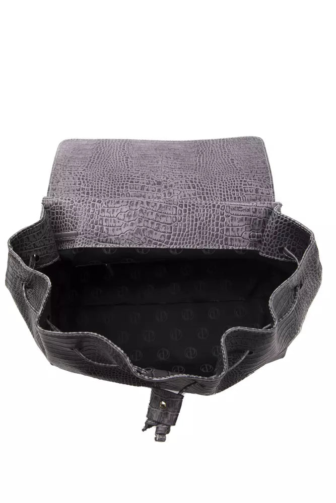 Pompei Donatella Gray Leather Women Shoulder Bag Pompei Donatella