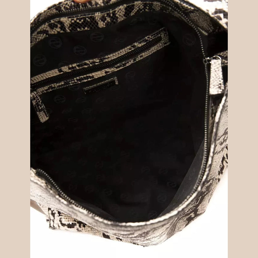 Pompei Donatella Gray Leather Women Shoulder Bag