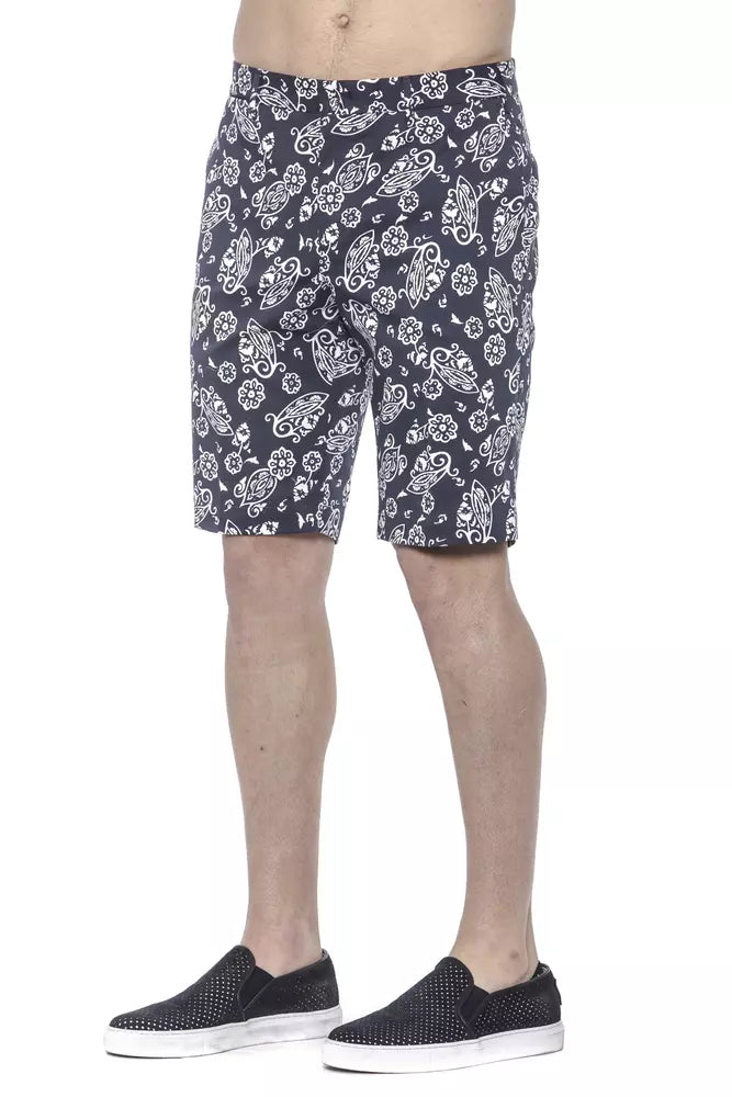 PT Torino Blue Cotton Men Bermuda Short PT Torino