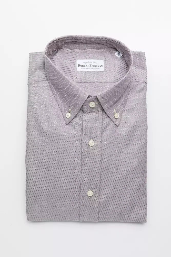 Robert Friedman Beige Cotton Men's Shirt Robert Friedman