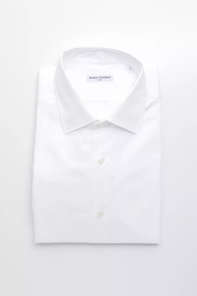 Robert Friedman White Cotton Men's Shirt Robert Friedman