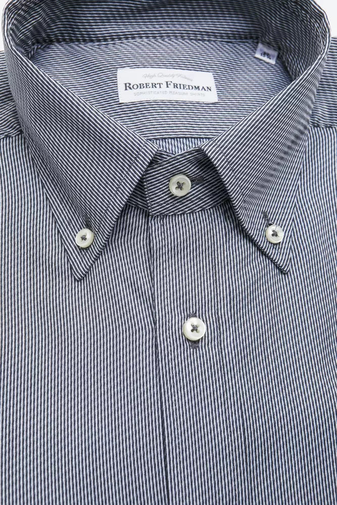 Robert Friedman Blue Cotton Men's Shirt Robert Friedman