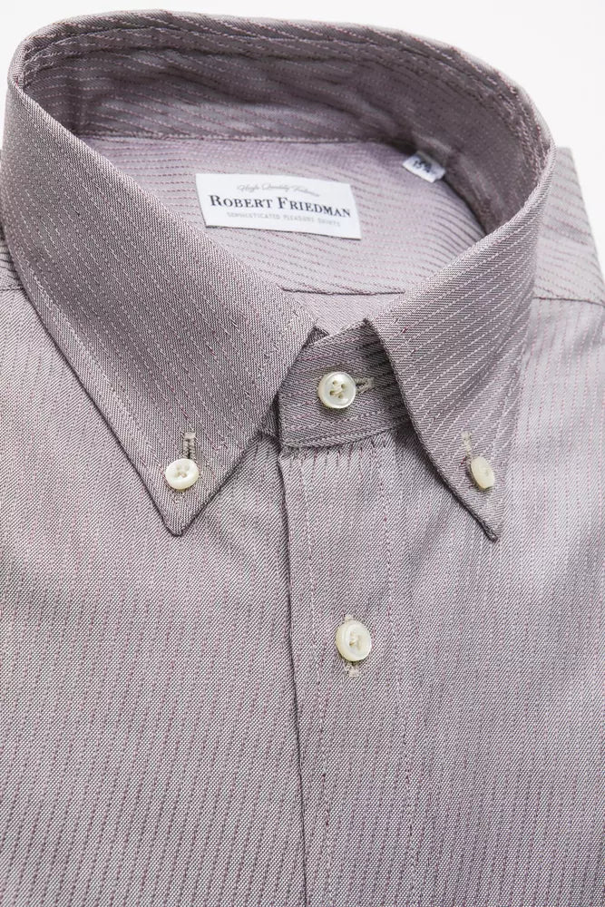 Robert Friedman Beige Cotton Men's Shirt Robert Friedman