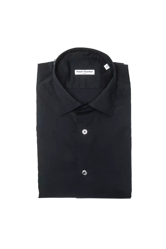 Robert Friedman Black Cotton Men's Shirt Robert Friedman
