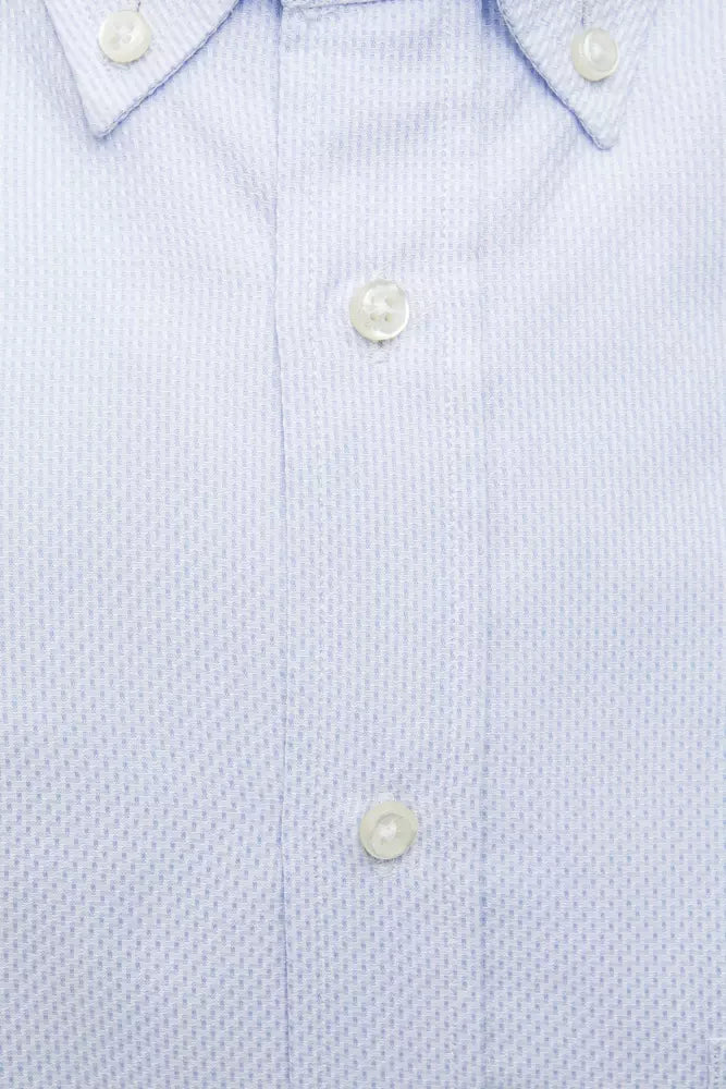 Robert Friedman Light Blue Cotton Men Shirt Robert Friedman