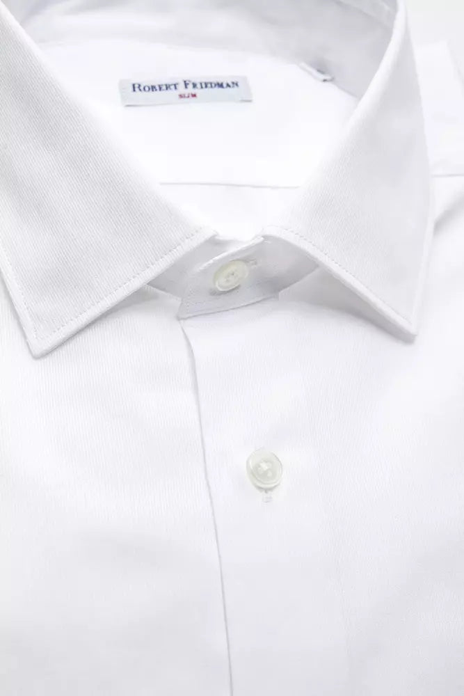 Robert Friedman White Cotton Men's Shirt Robert Friedman