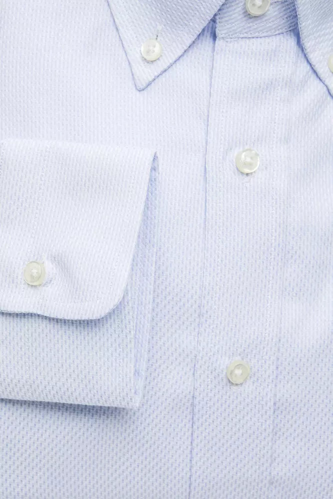 Robert Friedman Light Blue Cotton Men Shirt Robert Friedman