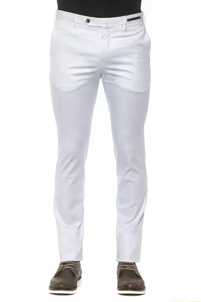 PT Torino White Cotton Men Trouser PT Torino