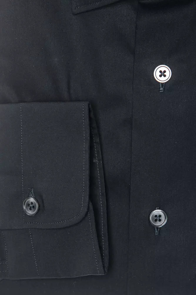 Robert Friedman Black Cotton Men's Shirt Robert Friedman