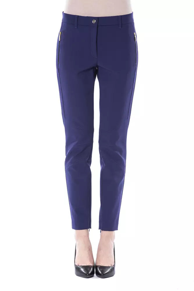 BYBLOS Blue Polyester Women Pants BYBLOS