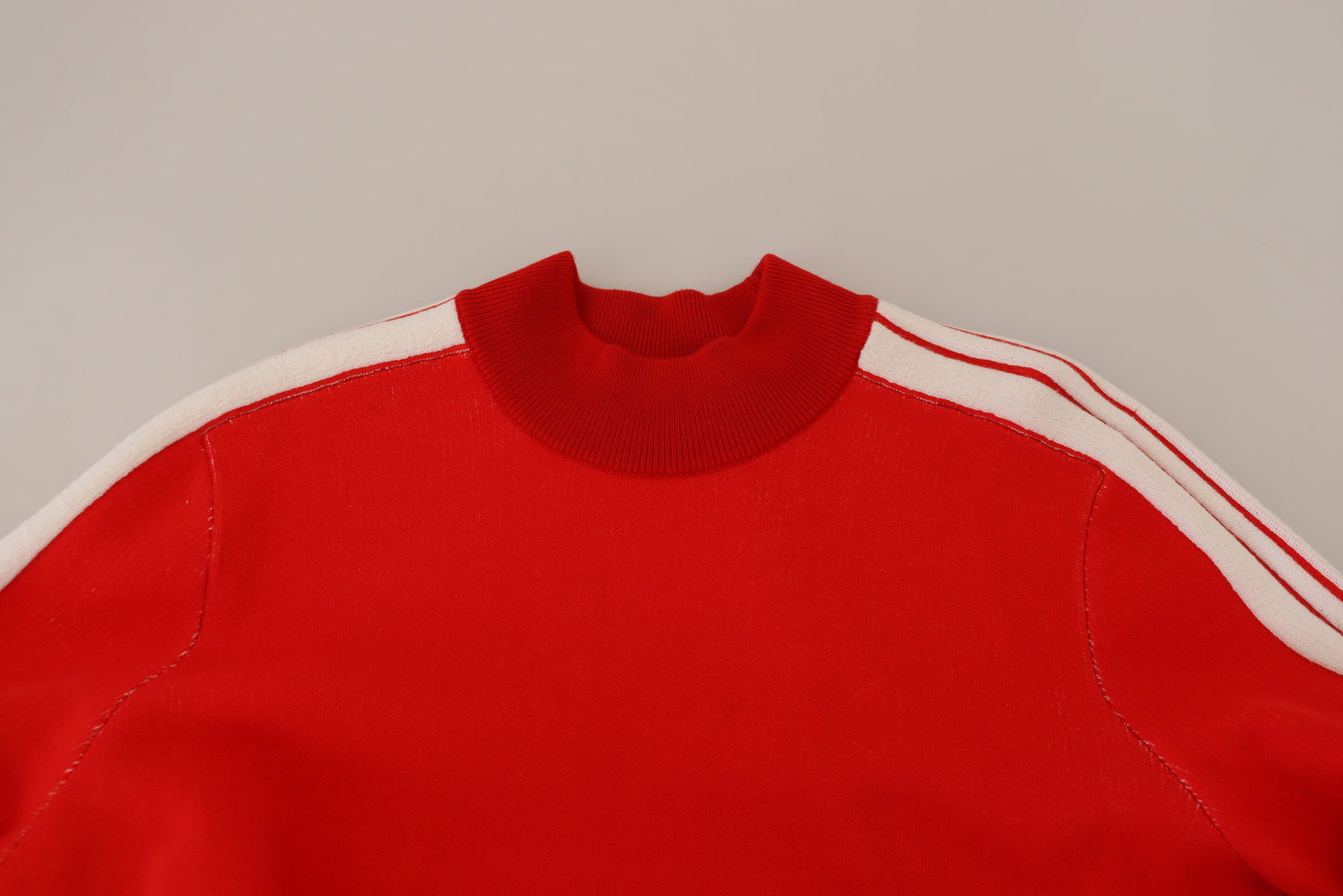 GCDS Red Wool Logo Printed Crew Neck Men Pullover Sweater GCDS