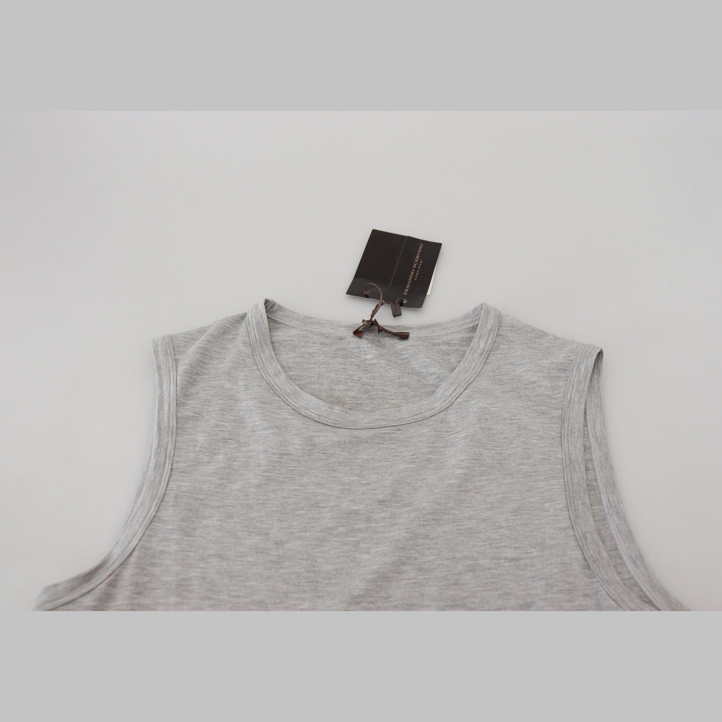 Ermanno Scervino Grey Sleeveless Men Pullover T-shirt