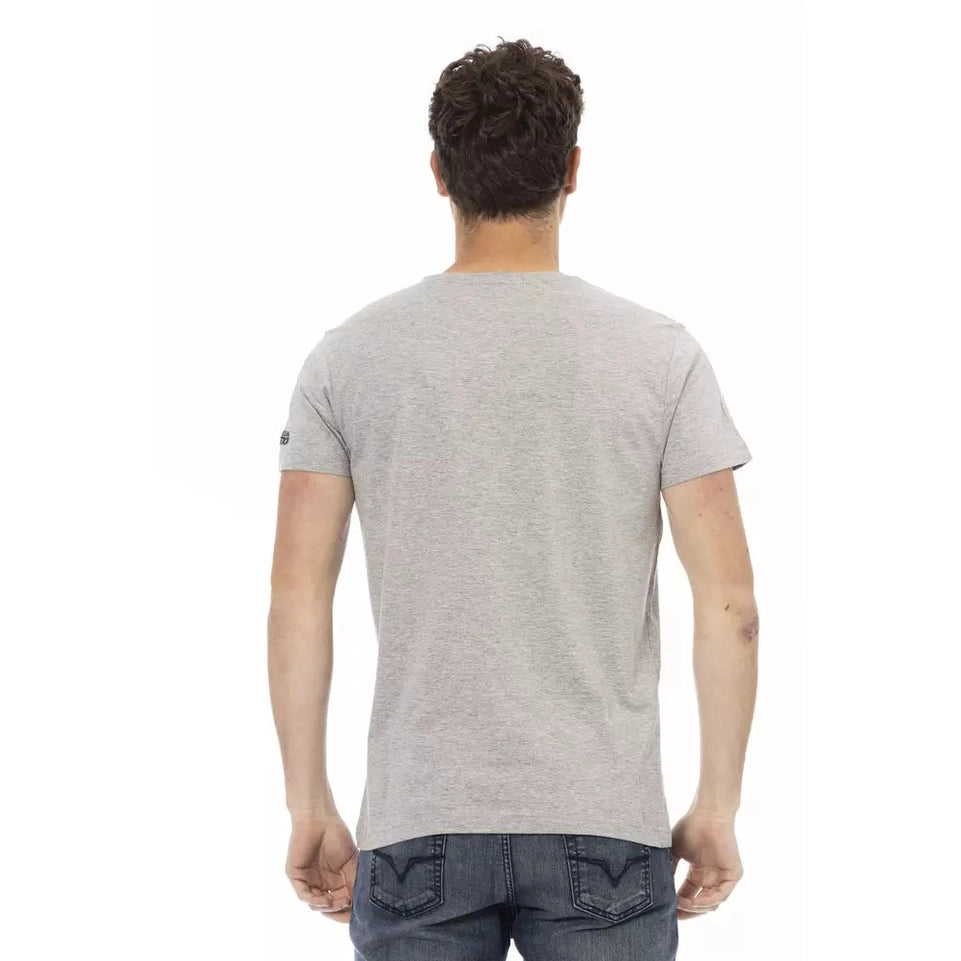Trussardi Action Gray Cotton Men T-Shirt