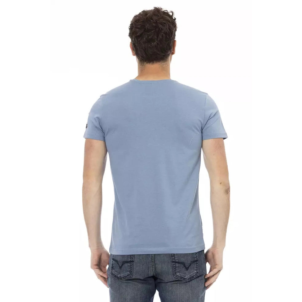 Trussardi Action Light Blue Cotton Men T-Shirt