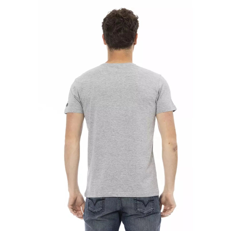 Trussardi Action Gray Cotton Men T-Shirt