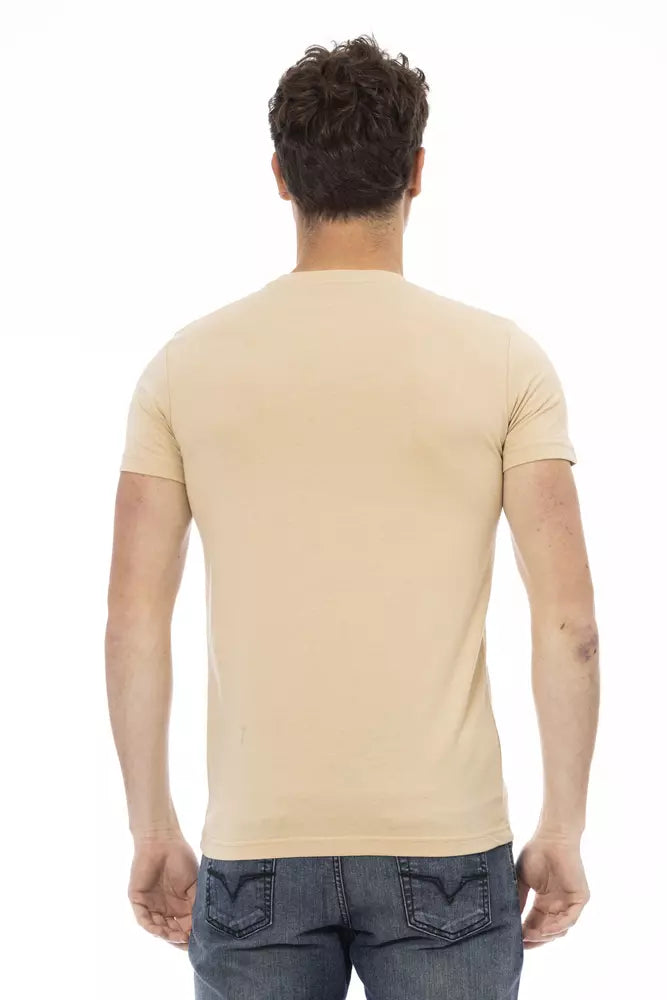 Trussardi Action Beige Cotton Men T-Shirt Trussardi Action