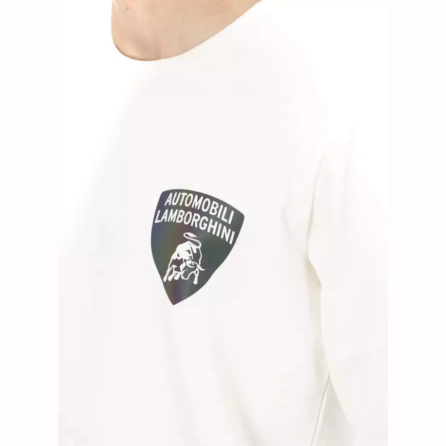 Automobili Lamborghini White Cotton Men's Sweater