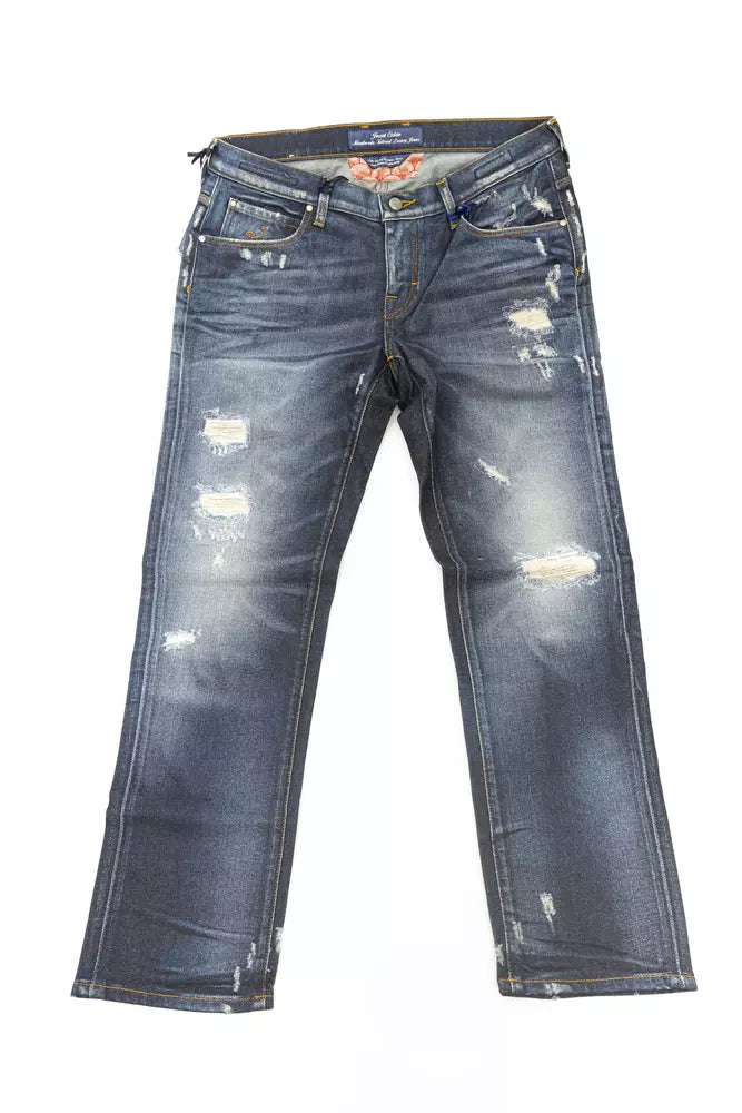 Jacob Cohen Blue Cotton Women's Jeans with Pony Skin Label Jacob Cohen