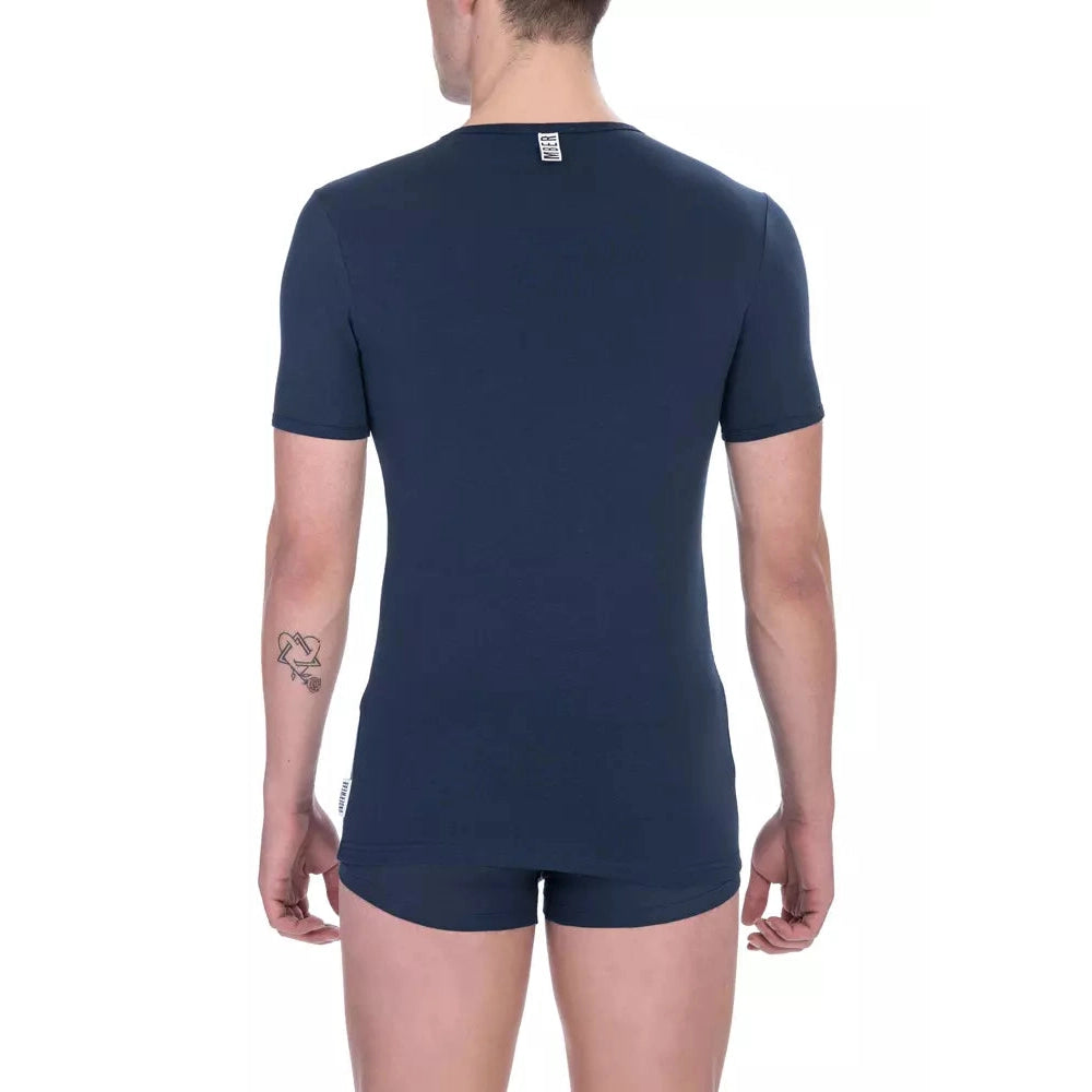 Bikkembergs Blue Cotton Men's Crewneck T-Shirt