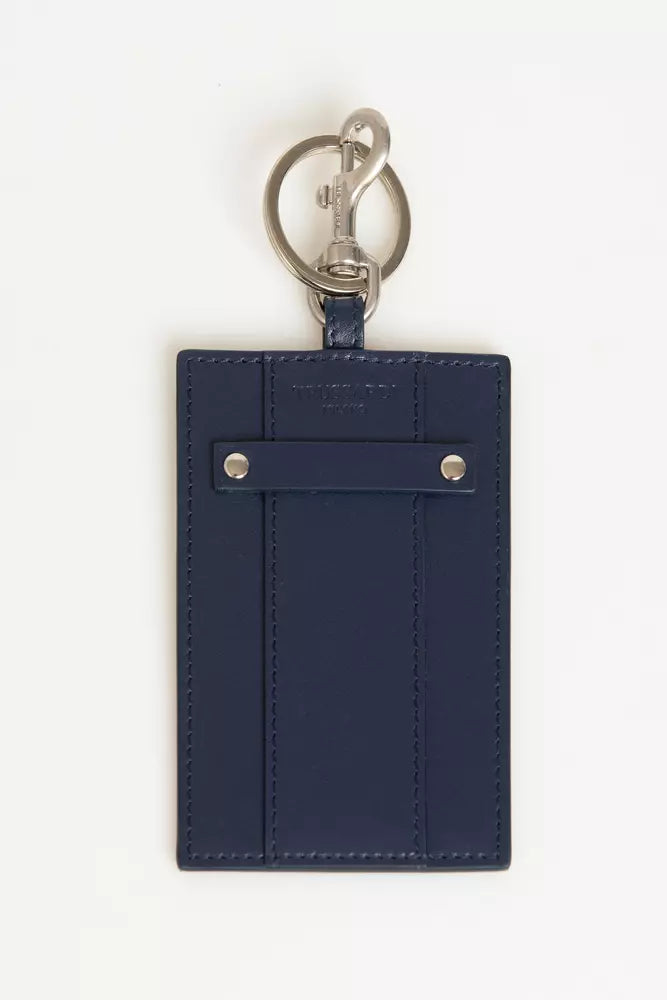 Trussardi Blue Leather Men Badge Holder Trussardi