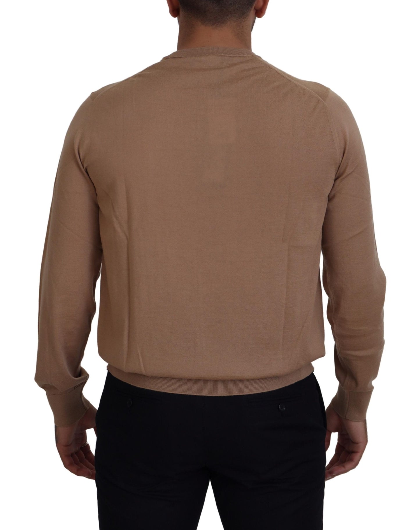 Dolce & Gabbana Beige Cashmere Crown Logo Pullover Sweater Dolce & Gabbana