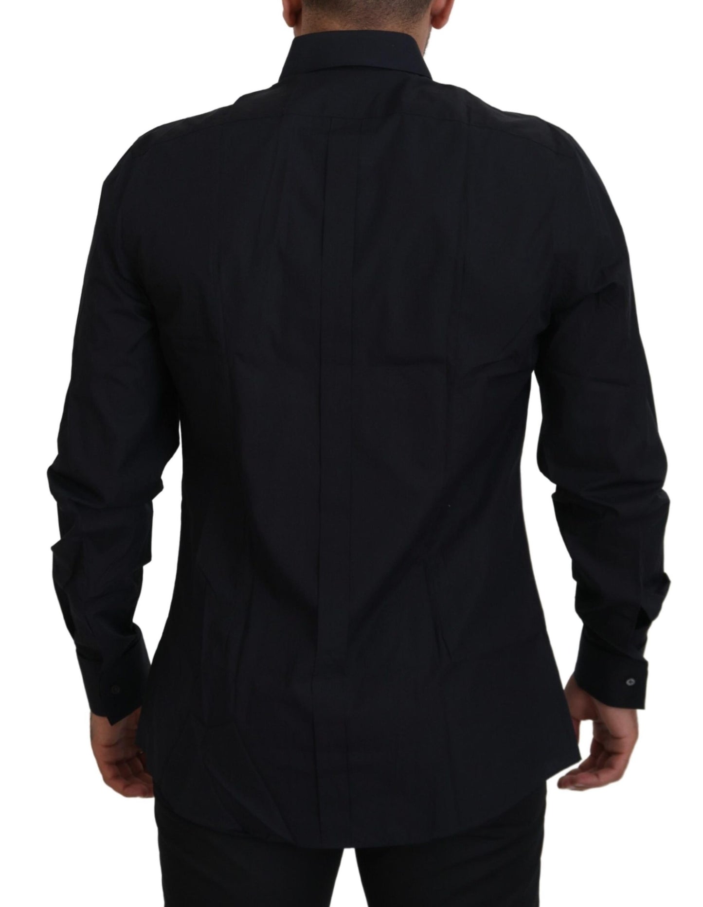 Dolce & Gabbana Black Gold Cotton Slim Fit Dress Mens Shirt Dolce & Gabbana