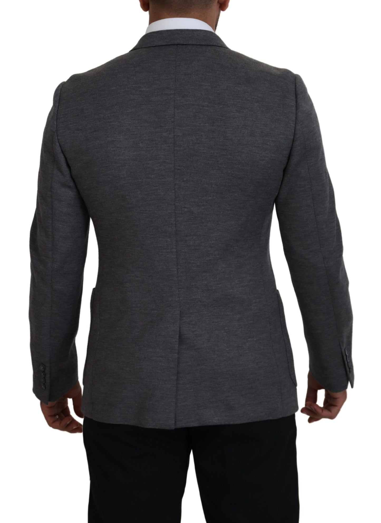 Dolce & Gabbana Gray Wool Stretch Slim Fit Jacket Blazer Dolce & Gabbana