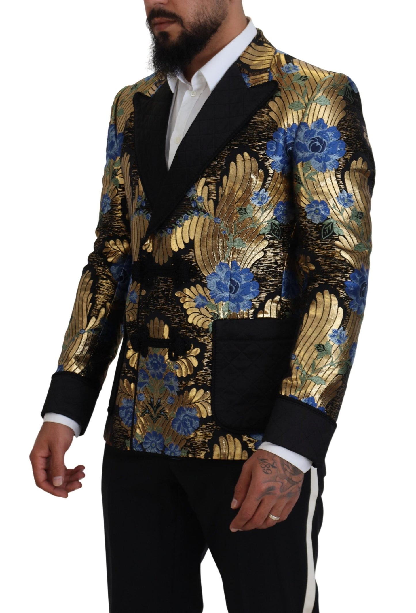 Dolce & Gabbana Gold Lurex Double Breasted Jacket Blazer Dolce & Gabbana