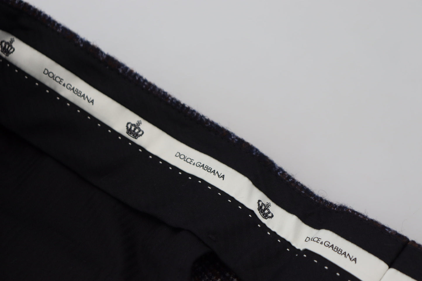 Dolce & Gabbana Gray Checkered Mid Waist Men Pants Dolce & Gabbana