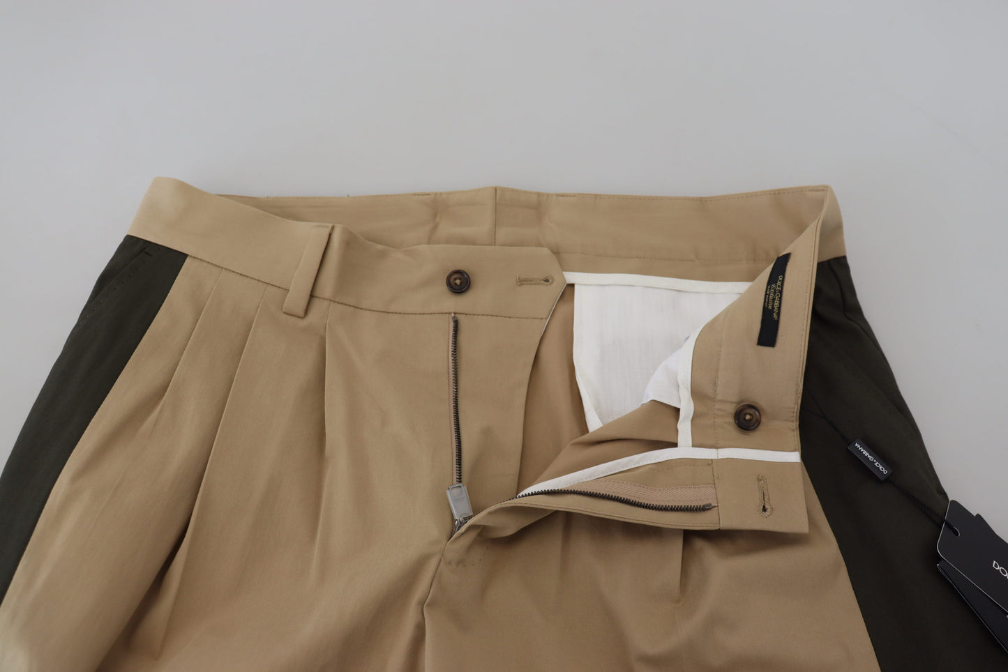 Dolce & Gabbana Brown Black Cotton Chino Men Pants Dolce & Gabbana