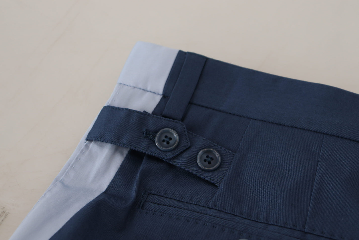 Dolce & Gabbana Blue Cotton Straight Fit Pants Dolce & Gabbana
