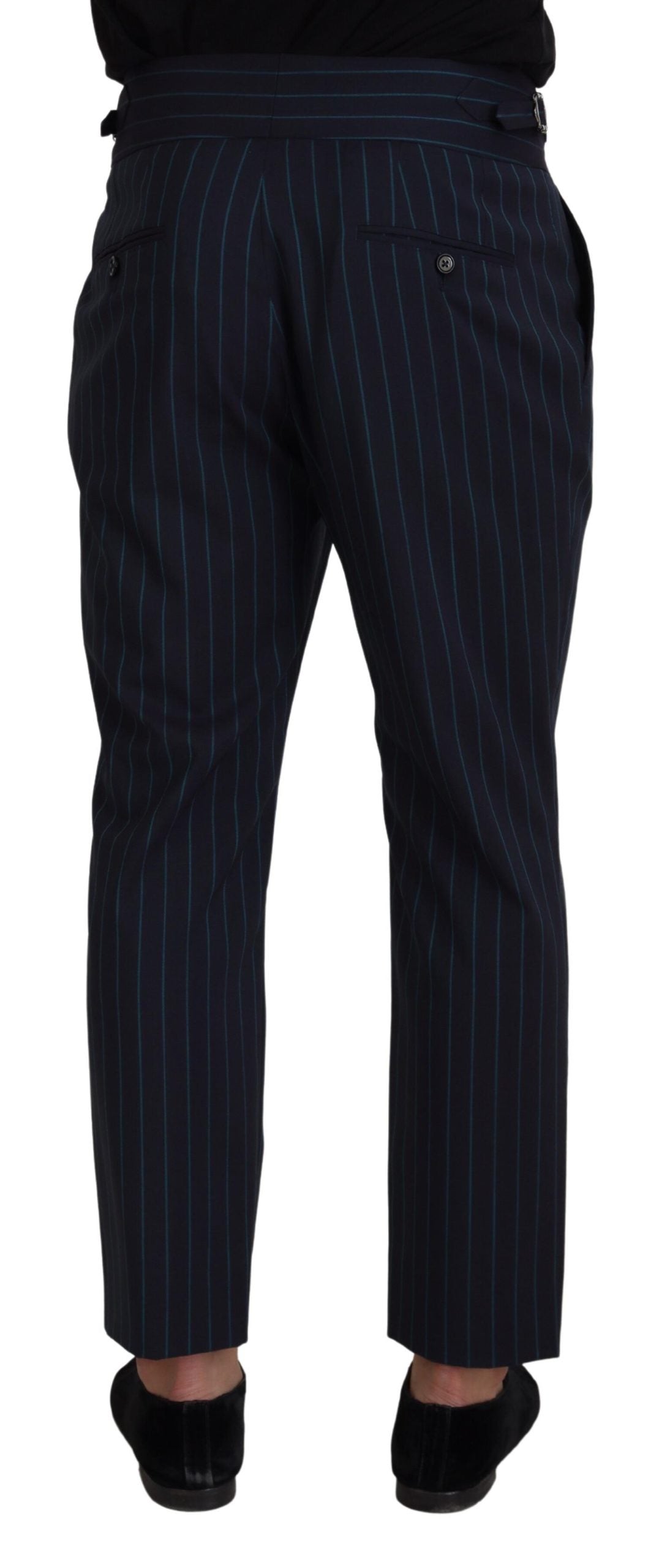 Dolce & Gabbana Blue Striped Men Formal Pants Dolce & Gabbana