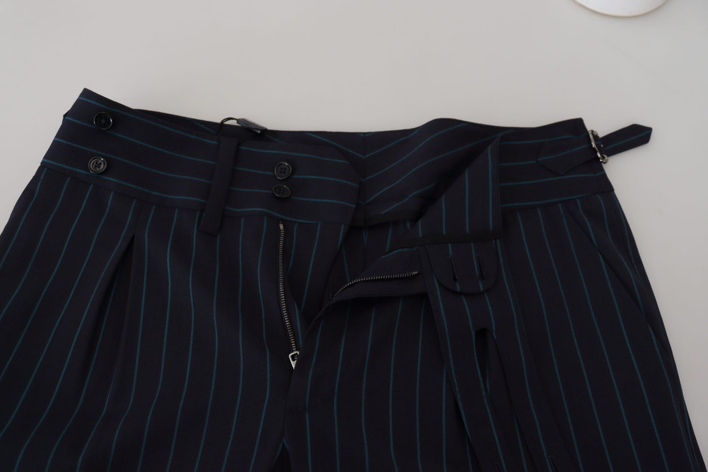Dolce & Gabbana Blue Striped Men Formal Pants Dolce & Gabbana