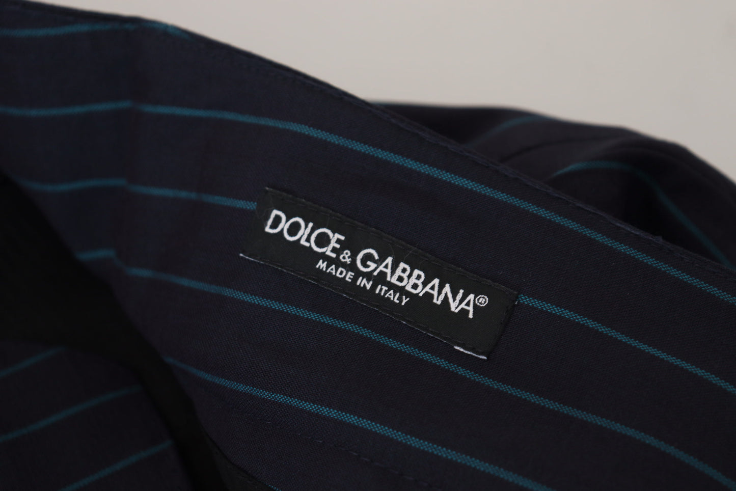 Dolce & Gabbana Blue Striped Men Formal Pants Dolce & Gabbana