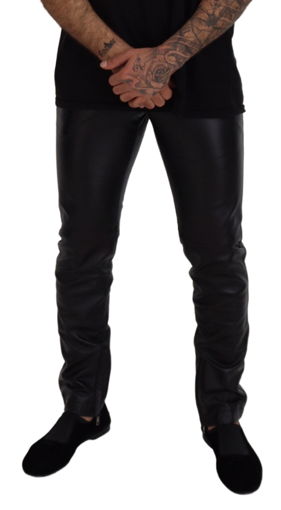 Dolce & Gabbana Black Shiny Stretch Skinny Pants Dolce & Gabbana