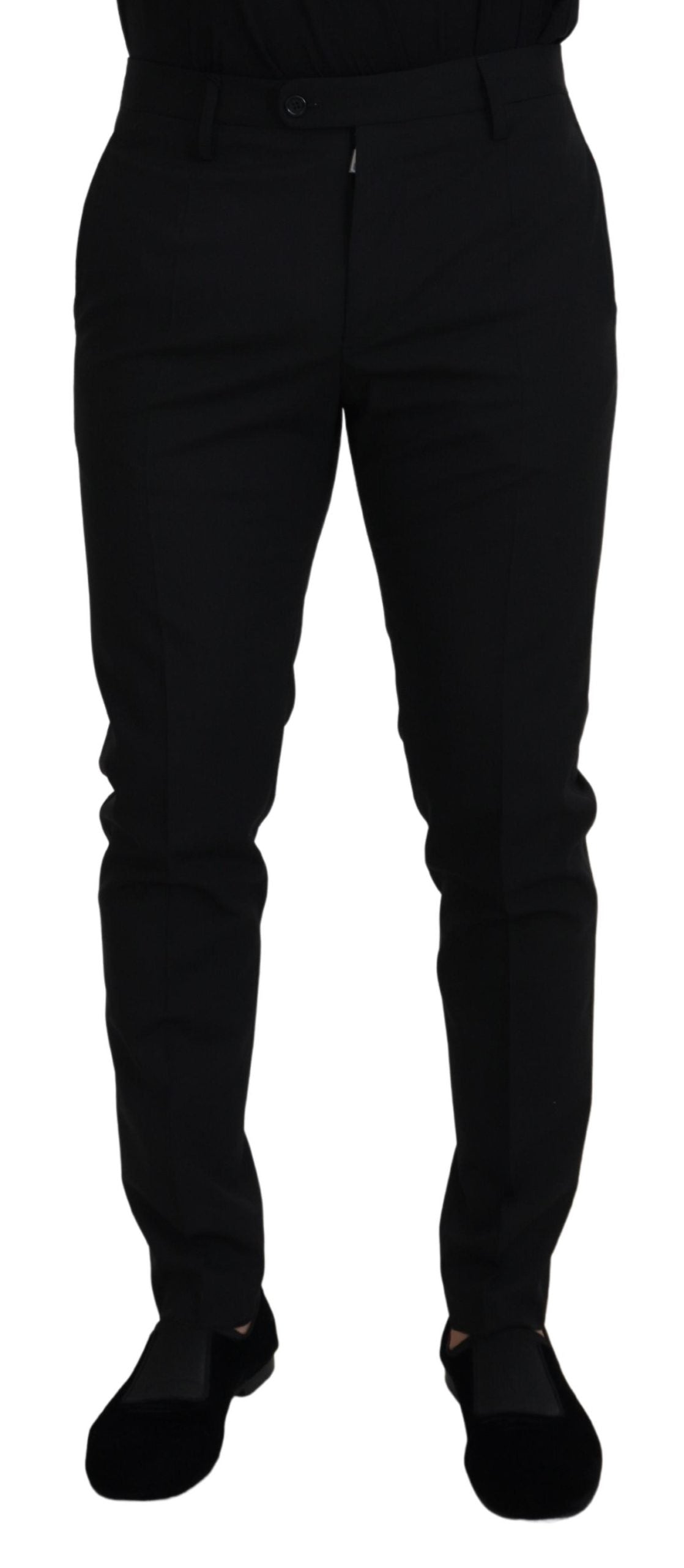 Dolce & Gabbana Black Polyester Chino Formal Pants Dolce & Gabbana