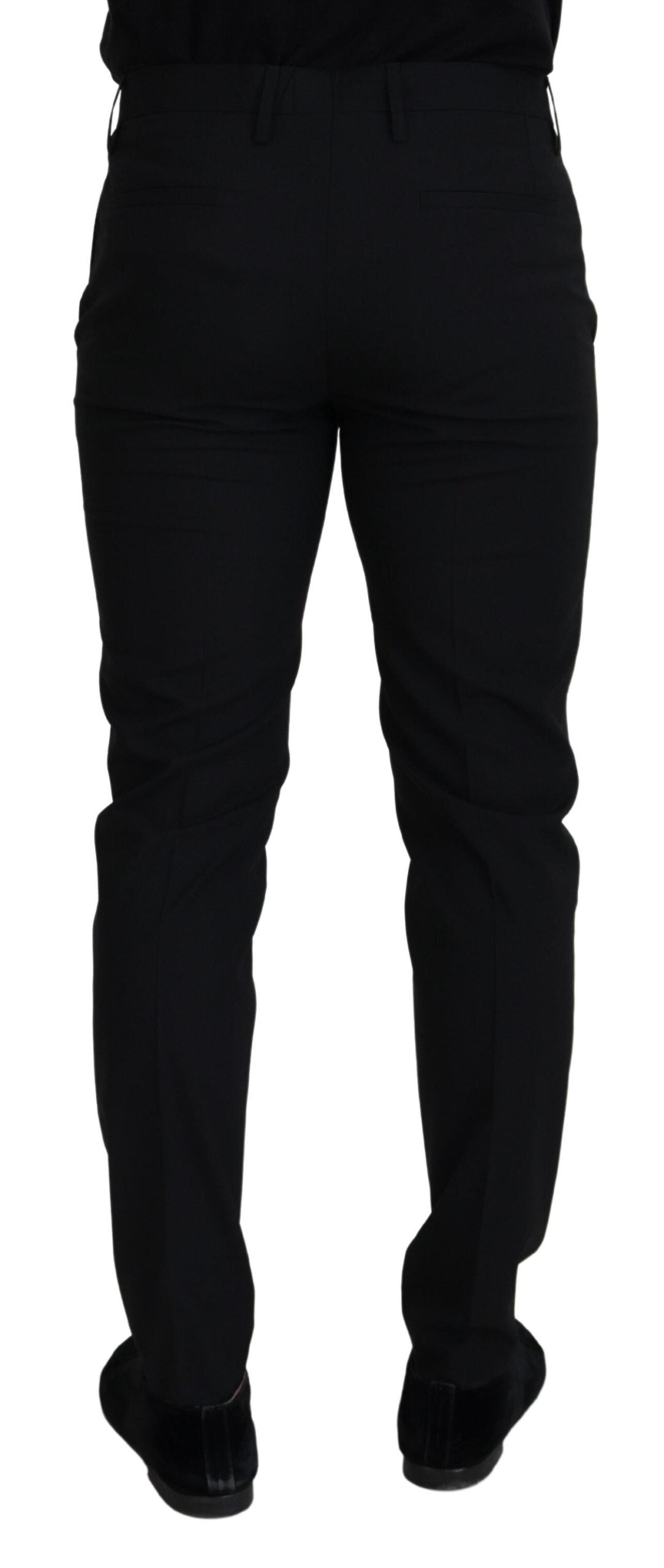 Dolce & Gabbana Black Polyester Chino Formal Pants Dolce & Gabbana