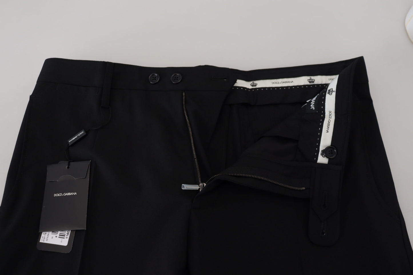 Dolce & Gabbana Black Polyester Chino Formal Pants Dolce & Gabbana