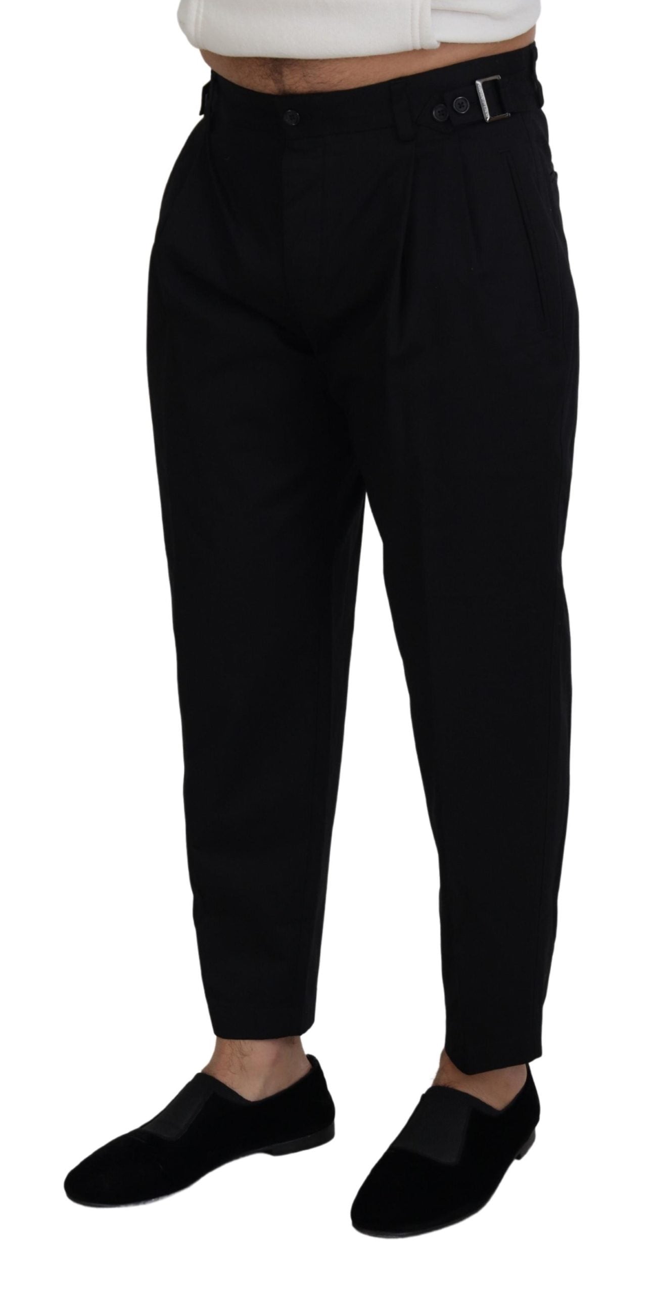Dolce & Gabbana Black Cotton Chino Formal Pants Dolce & Gabbana