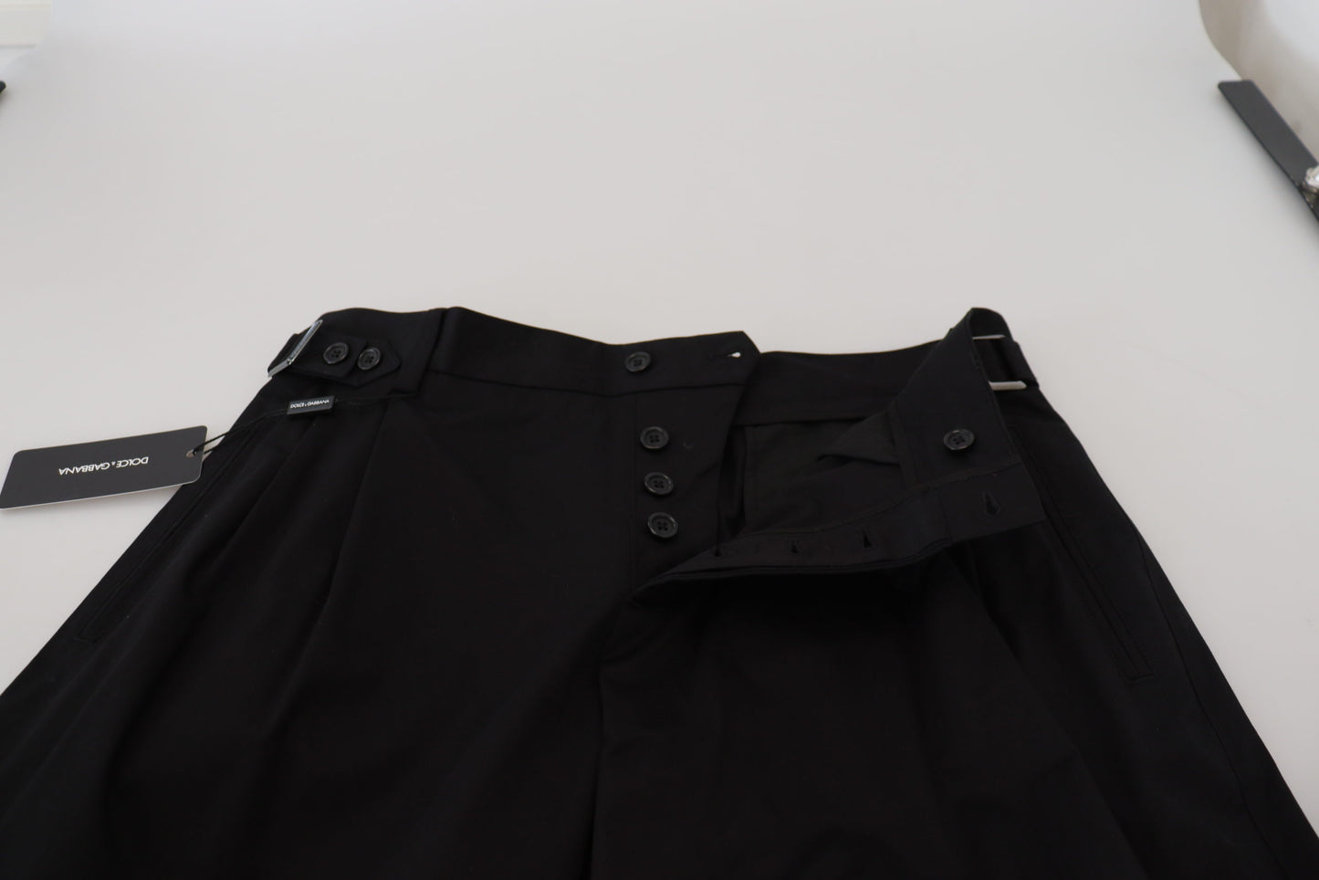 Dolce & Gabbana Black Cotton Chino Formal Pants Dolce & Gabbana