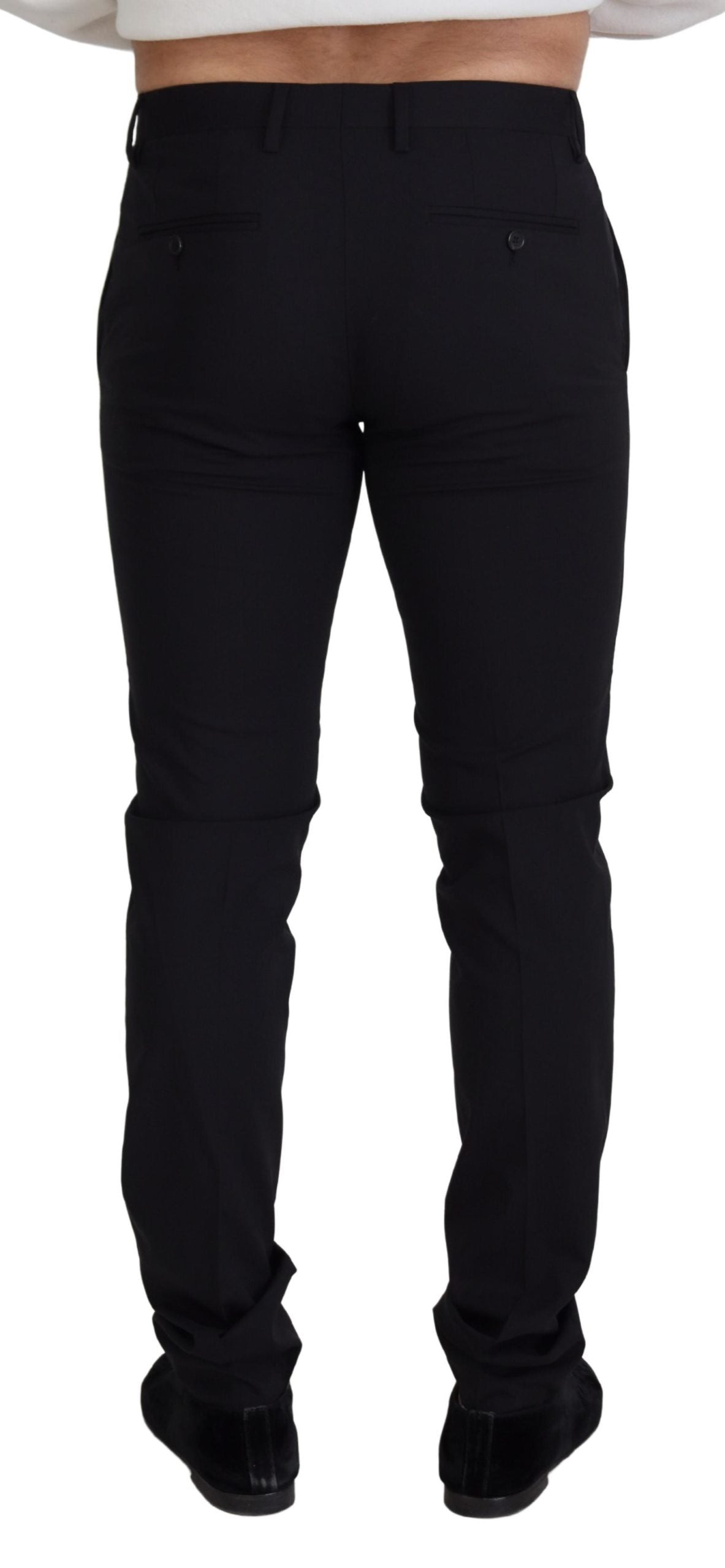 Dolce & Gabbana Black Wool Chino Formal Pants Dolce & Gabbana