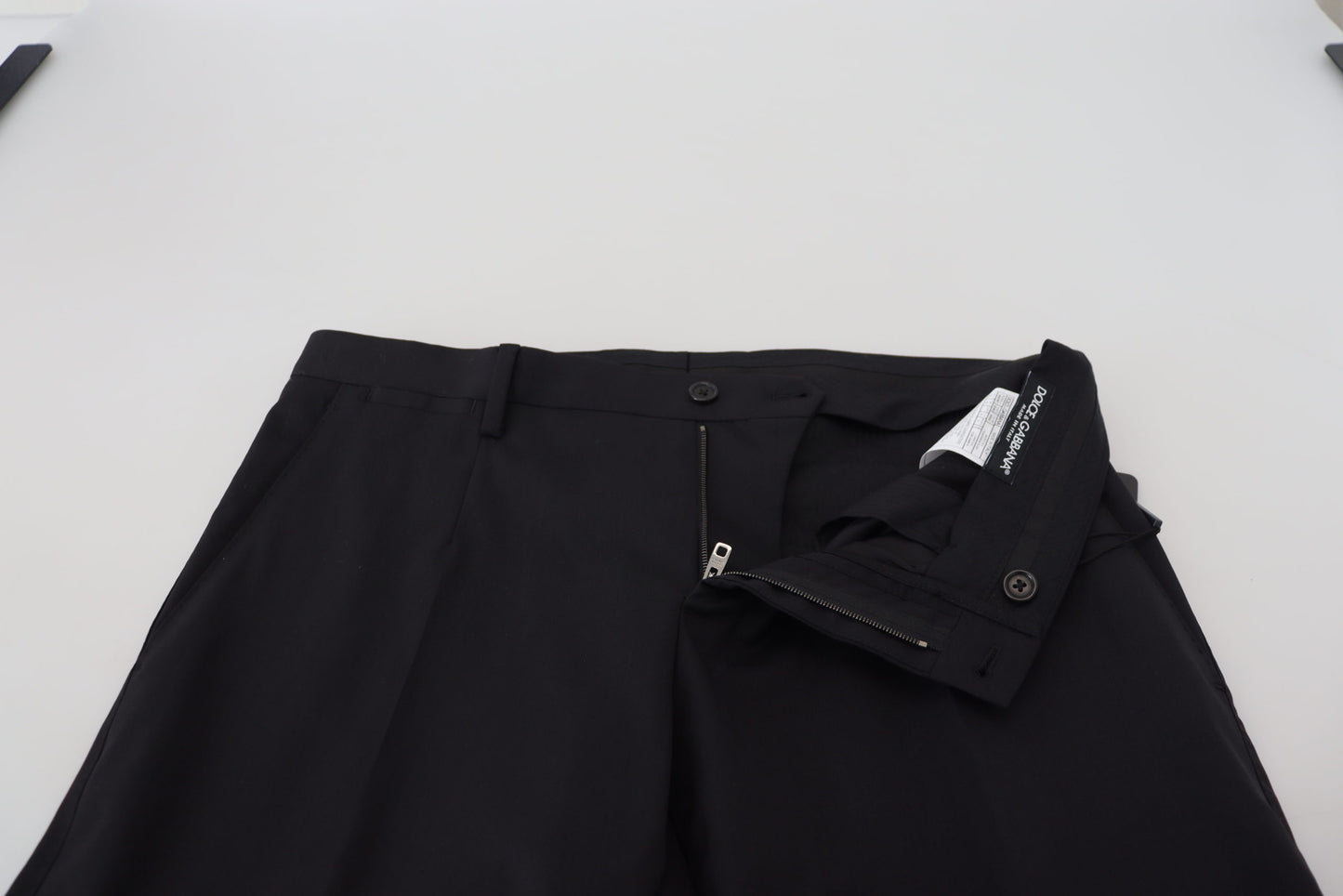 Dolce & Gabbana Black Wool Chino Formal Pants Dolce & Gabbana