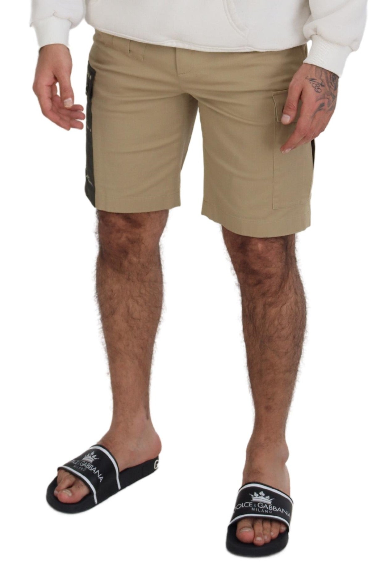 Dolce & Gabbana Beige Cotton Cargo Bermuda Shorts Dolce & Gabbana
