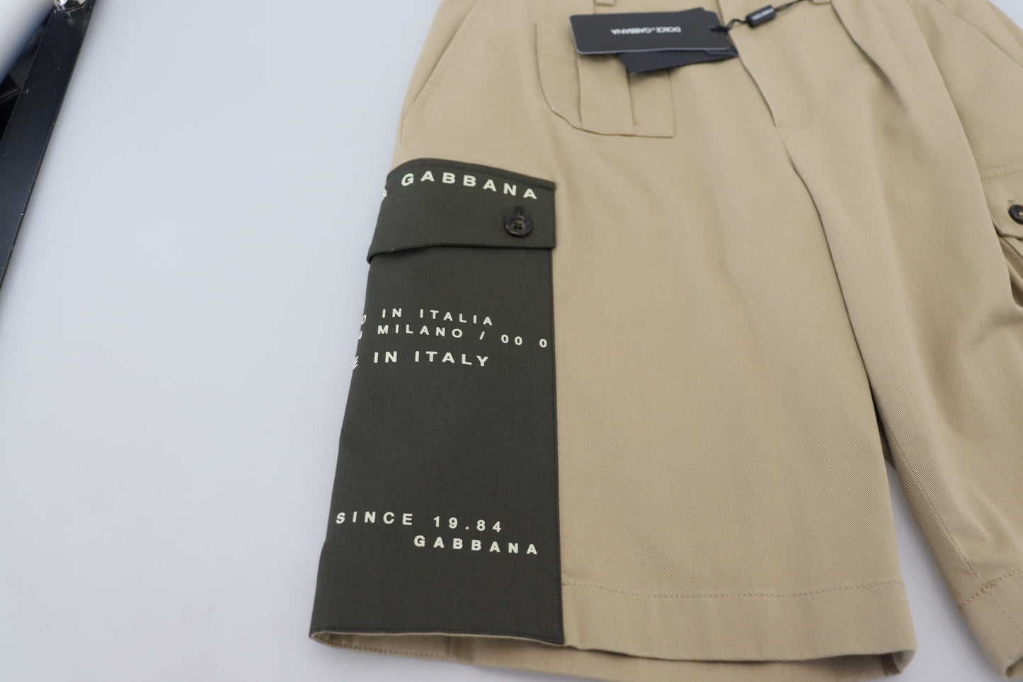 Dolce & Gabbana Beige Cotton Cargo Bermuda Shorts Dolce & Gabbana