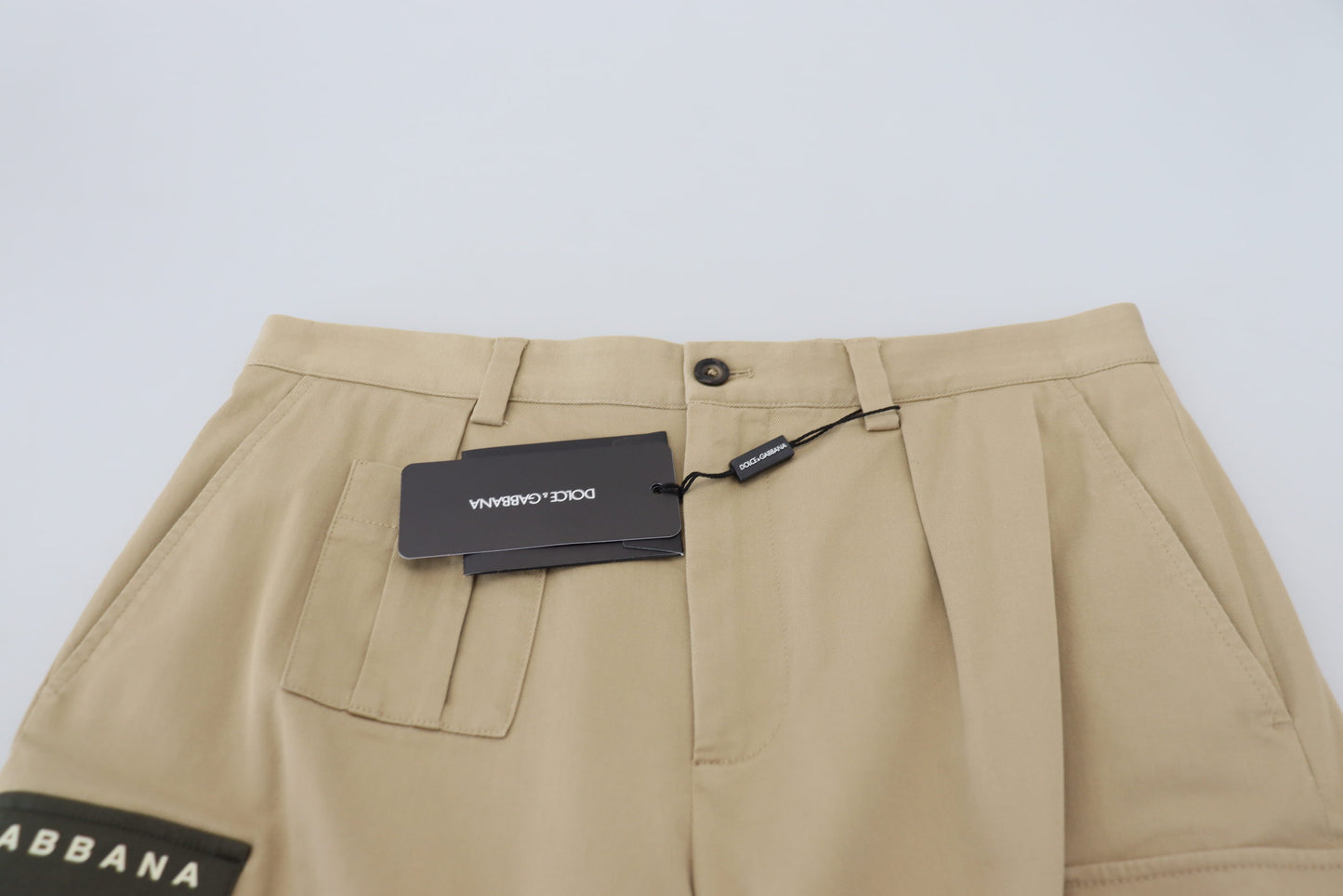 Dolce & Gabbana Beige Cotton Cargo Bermuda Shorts Dolce & Gabbana