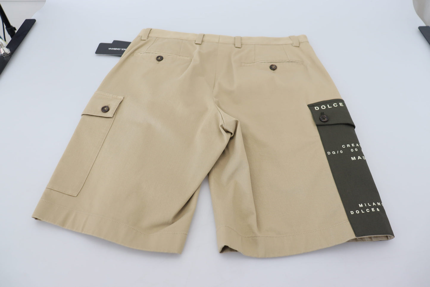 Dolce & Gabbana Beige Cotton Cargo Bermuda Shorts Dolce & Gabbana