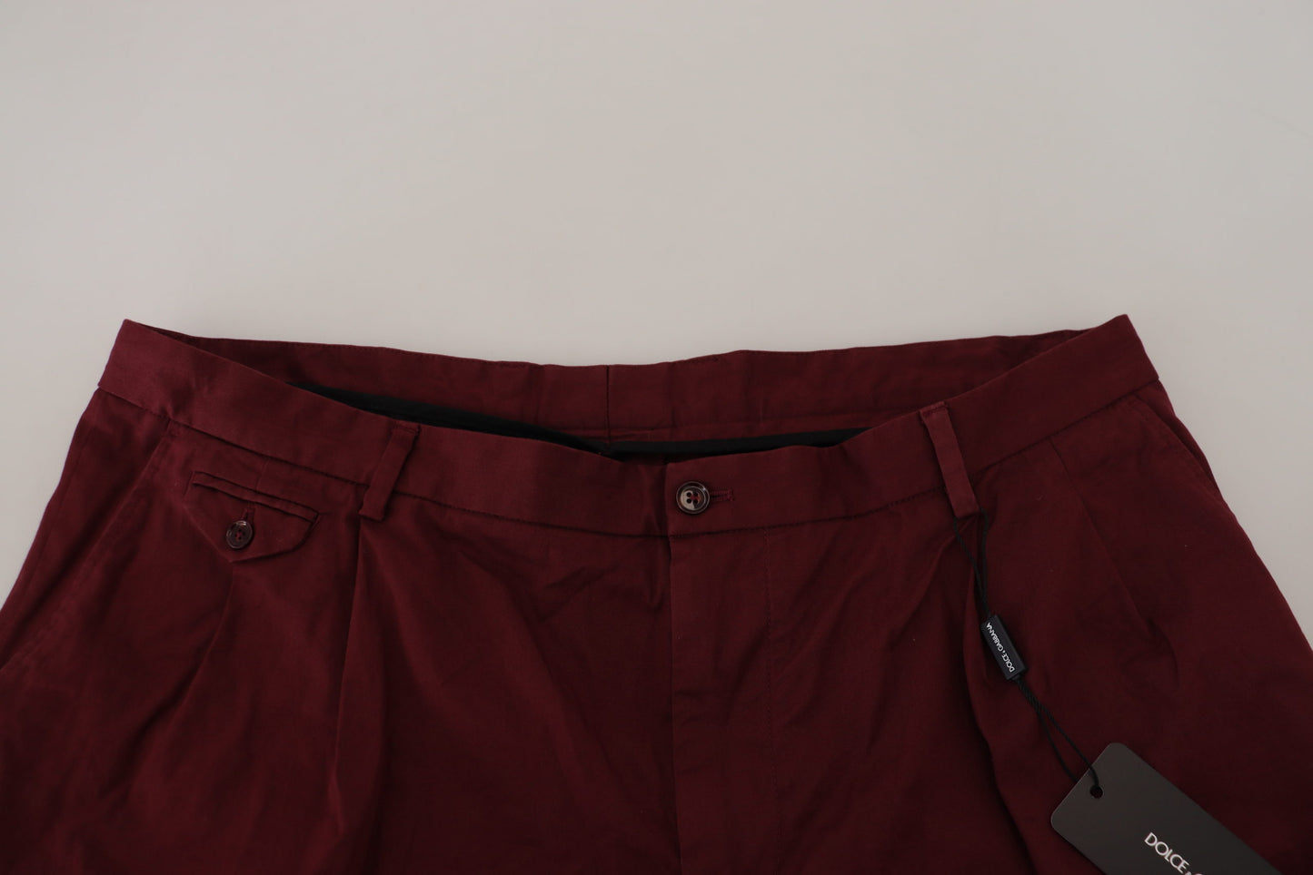 Dolce & Gabbana Maroon Cotton Bermuda Casual Shorts Dolce & Gabbana
