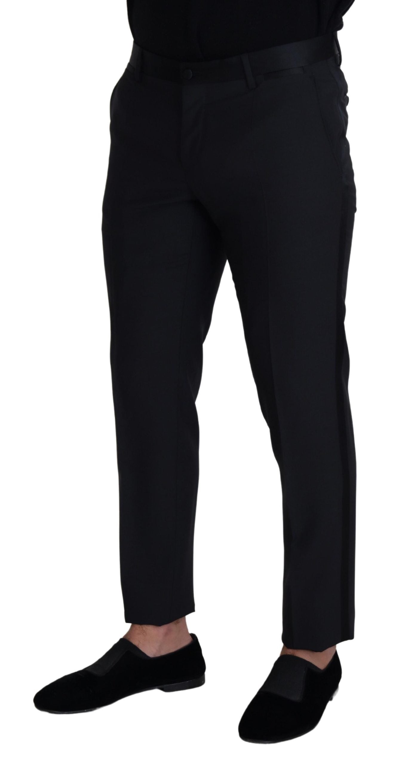 Dolce & Gabbana Black Wool Men Formal Pants Dolce & Gabbana