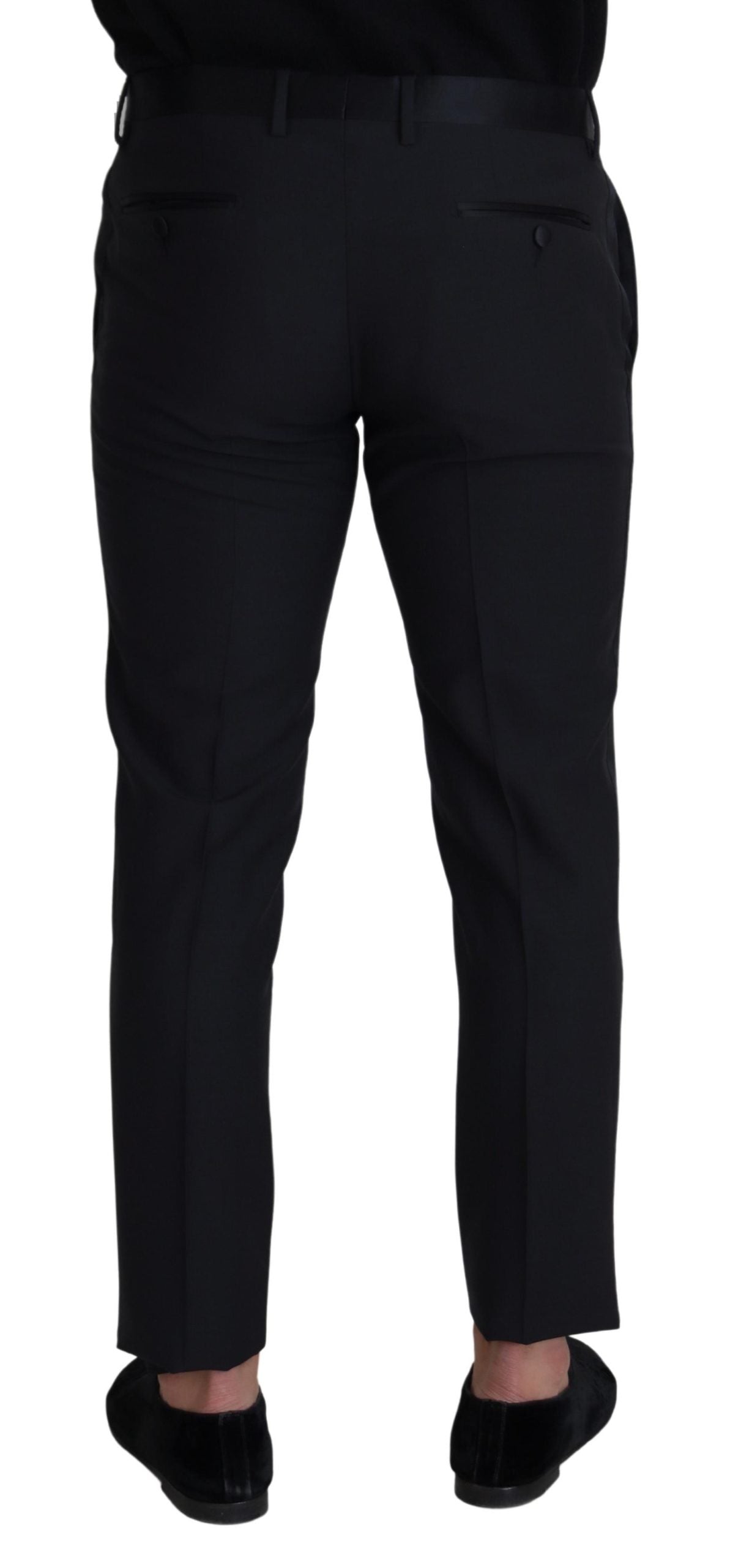 Dolce & Gabbana Black Wool Men Formal Pants Dolce & Gabbana